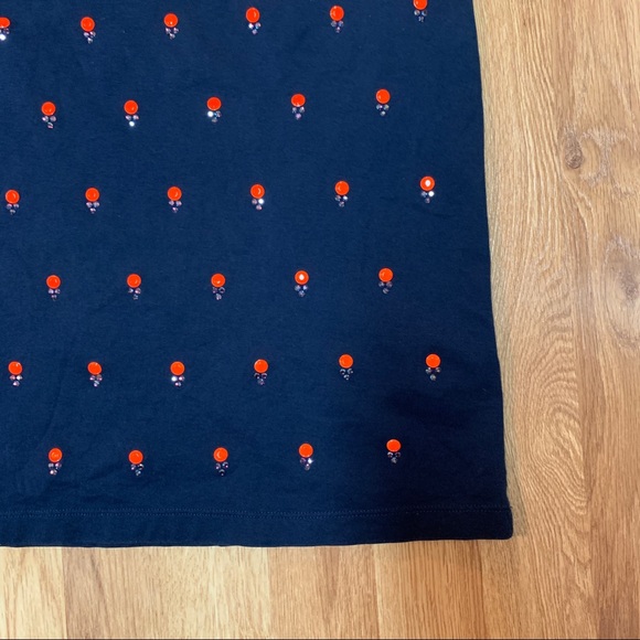 Embellished Dot Tee in Navy - Picture 2 of 7